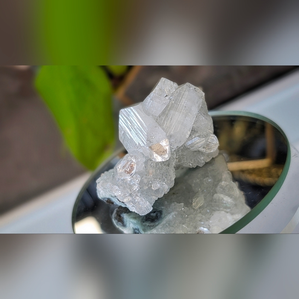 Clear Quartz Apophyllite Crystal Cluster
